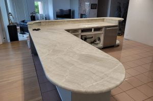 3CM Gabana Quartzite Kitchen with Bullnose Edge